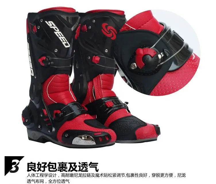 Racing riding shoes Motorcycle boots Motorcycle shoes Medium long shoes boots men