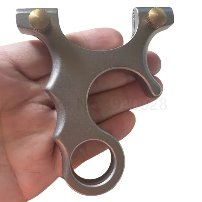 Titanium Alloy TC21 Slingshot New Hunting catapult with Flat Rubber Band Sling shot