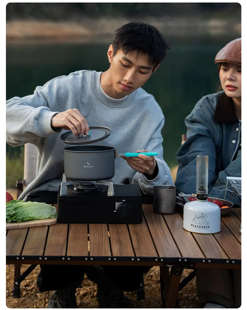 BLACKDEER Outdoor Cassette Barbecue Grill Camping Picnic Gas Heating Stove Oven Furnace Cooktop Roasting Plate Pan BBQ Burner