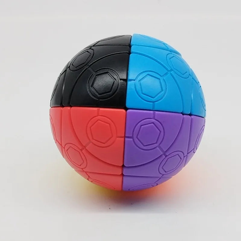 [Wisdom]2X2 Football Cube 8-color 75mm Spanish Spherical Cube 2X2 Spherical Cube Personal Hobby Collection Edition Fidget Toys