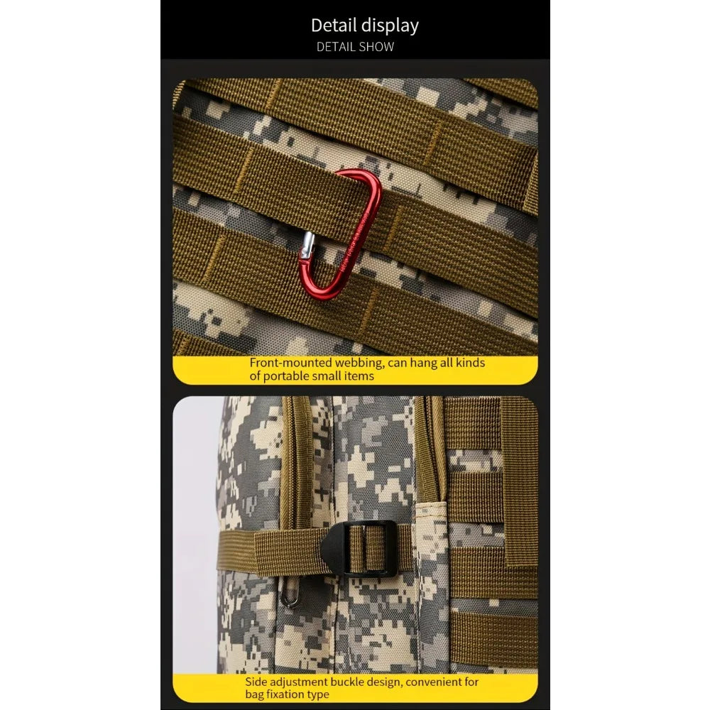 80L  Military Camouflage Tactical Backpack Large Capacity Hiking Camping Travel Outdoor Molle System Assault Pack for Men