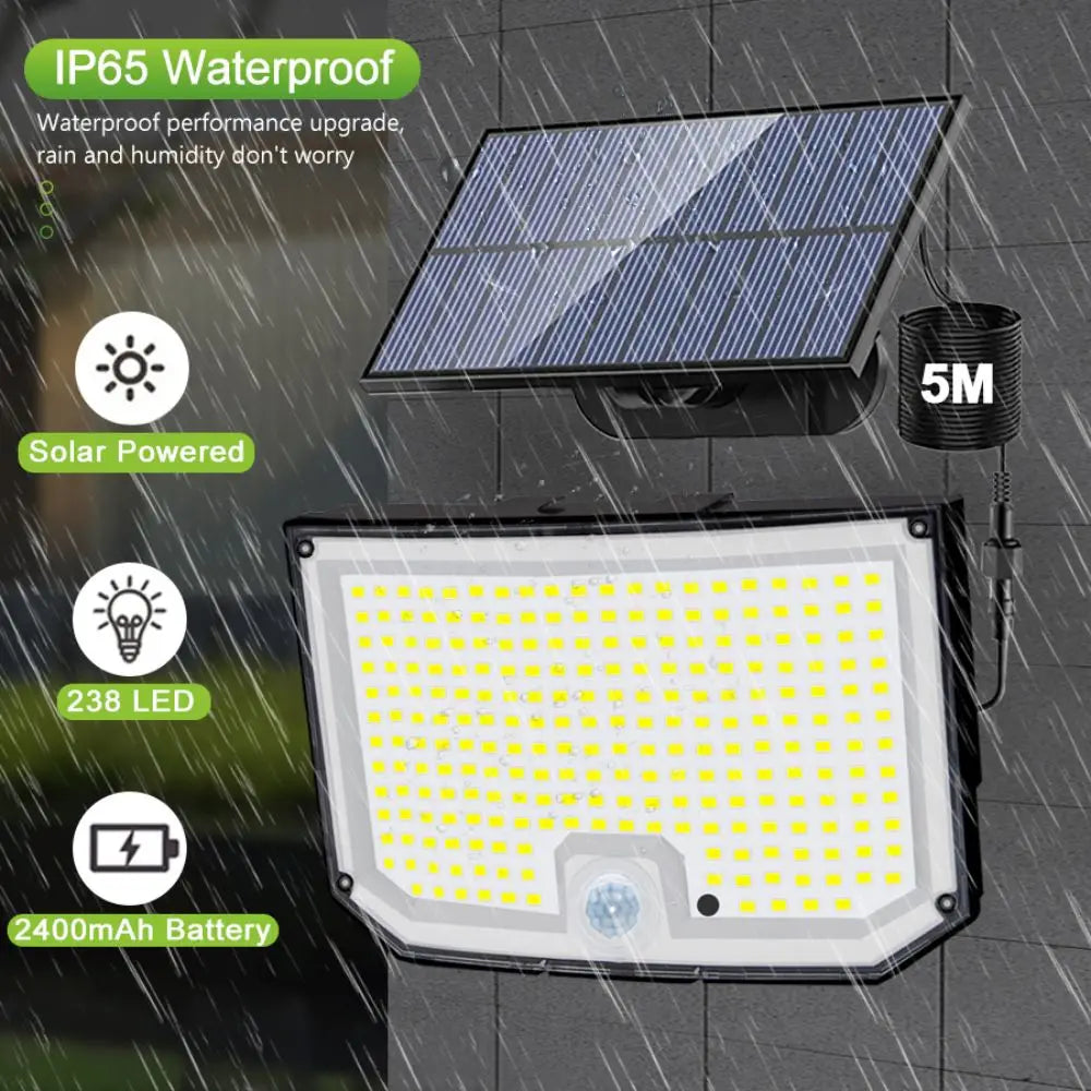 238/328 LED Solar Lamp Outdoor 348Wall Lamp IP65 Waterproof Spotlights Lamp Motion Sensor Solar 3 Mode Street Light Garden Decor