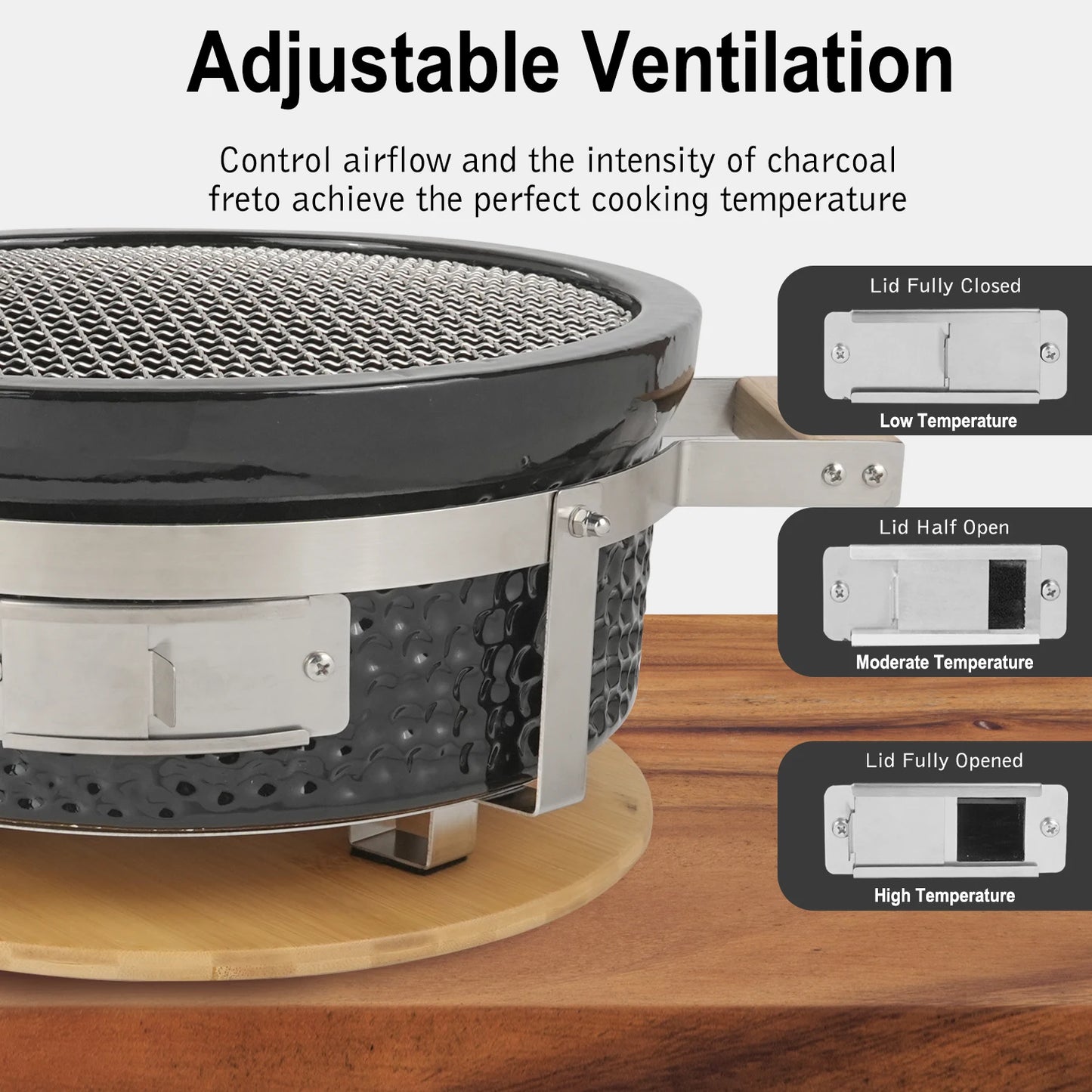 Small Ceramic Hibachi Grill - Customizable Japanese BBQ Table (Indoor/Outdoor Charcoal Grill, Portable Barbecue）