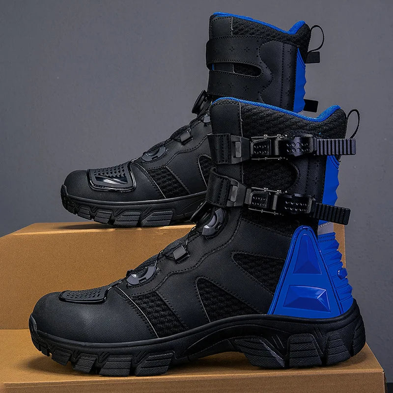 Motorcycle Boots Men's Mid-Calf Motocross Races Protective Boots Outdoor Breathable Non Slip Motos Sports Shoes Botas Moto Hombr