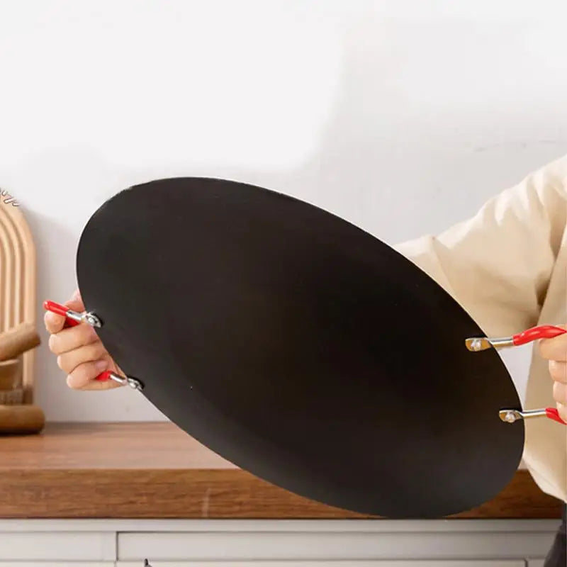 Stove Top Grill Korean Pan Camping Stove Grill Round Griddle Pan Non-Stick Indoor Korean Grill Korean Barbecue Grill With Handle