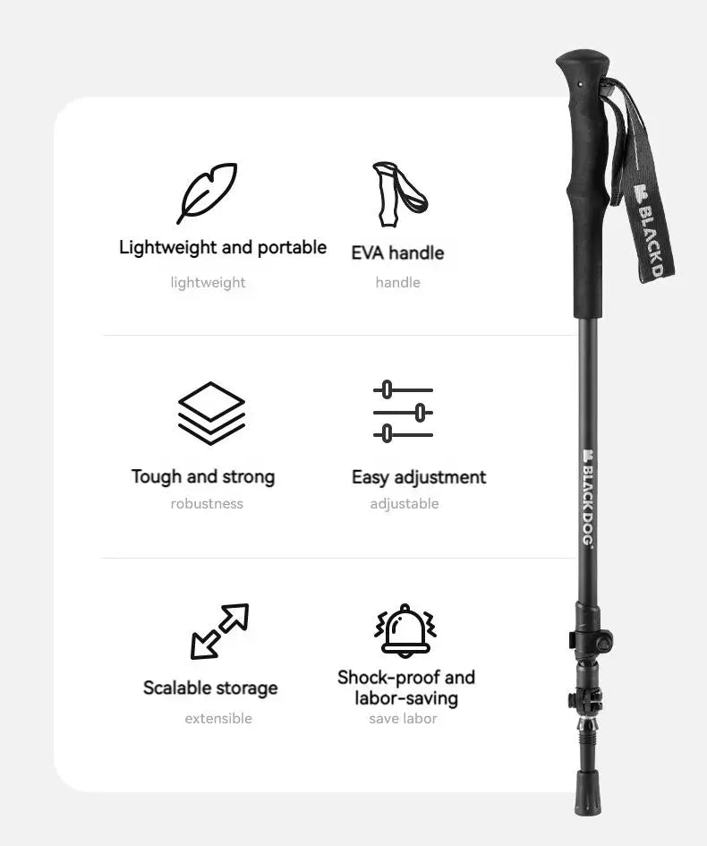 Naturehike Blackdog Trekking Pole Telescopic Aluminum Carbon Walking Sticks Hiking Cane Adjustable Ultralight Mountaineering 1pc