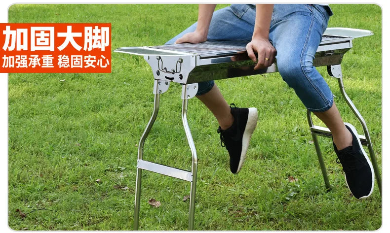 Barbecue Rack Household Thickened Stainless Steel  Stove Folding Barbecue Rack BBQ Outdoor Barbecue Rack