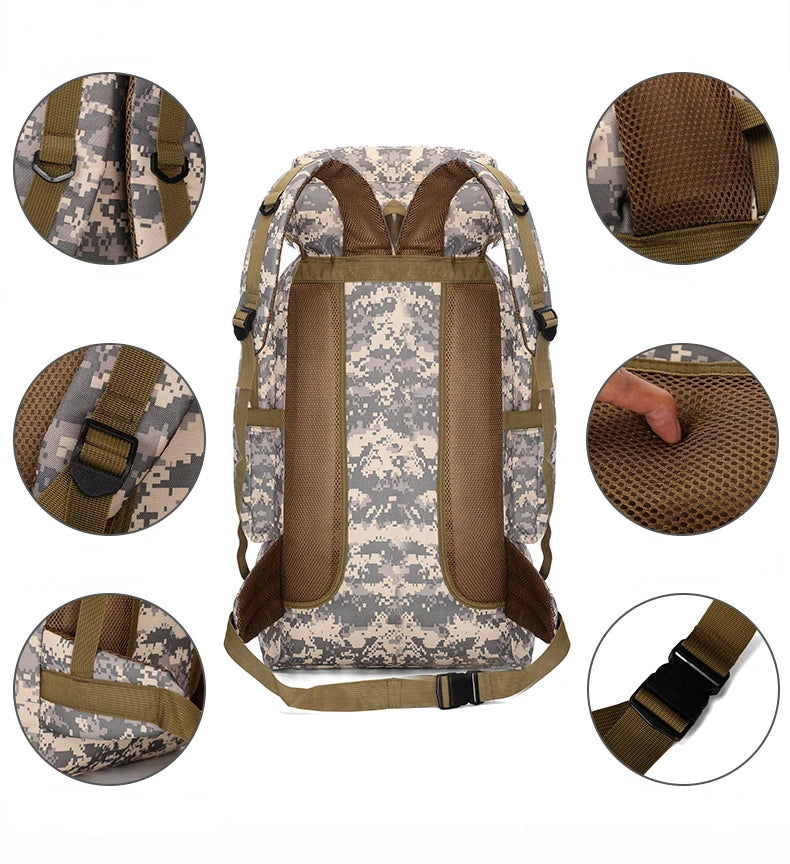 Men's 80L Large Hiking Mountaineering Backpack Climbing Hiking Backpack Camping Backpack Sport Outdoor Rucksack Bag