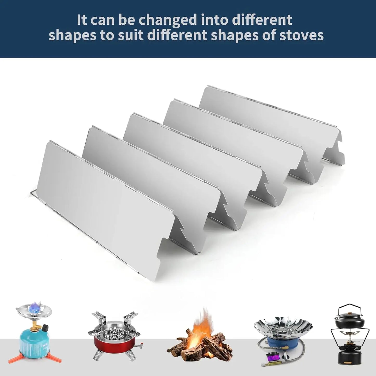 Tall Stove Windscreen-Gas Burner Windshield- Aluminum Camping Stove Compact Folding,Outdoor Cooker Butane Burner Wind Shield