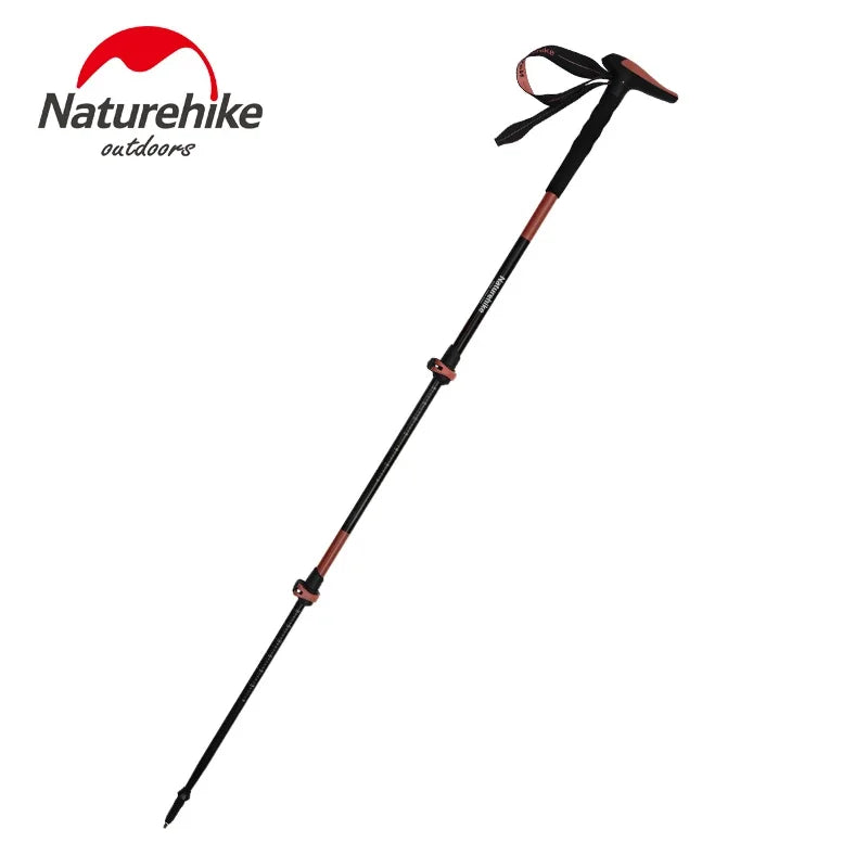 Naturehike Folding Trekking Pole Foldable Walking Stick for Walk Climbing Retractable 3 Sections Telescopic 6061 Aluminum Alloy
