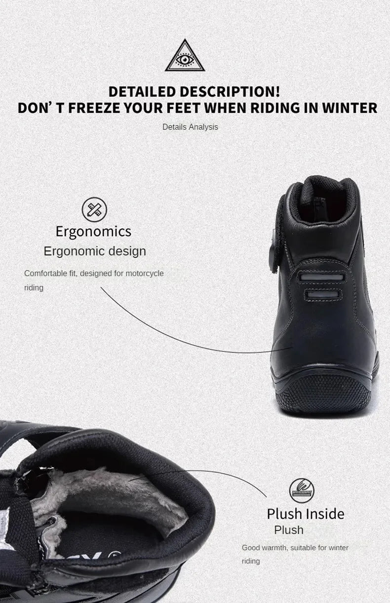 Motorcycle Riding Boots Men's Anti-slip Wear-resistant Locomotive Cycling Shoes Comfort Waterproof Anti-drop Four Seasons