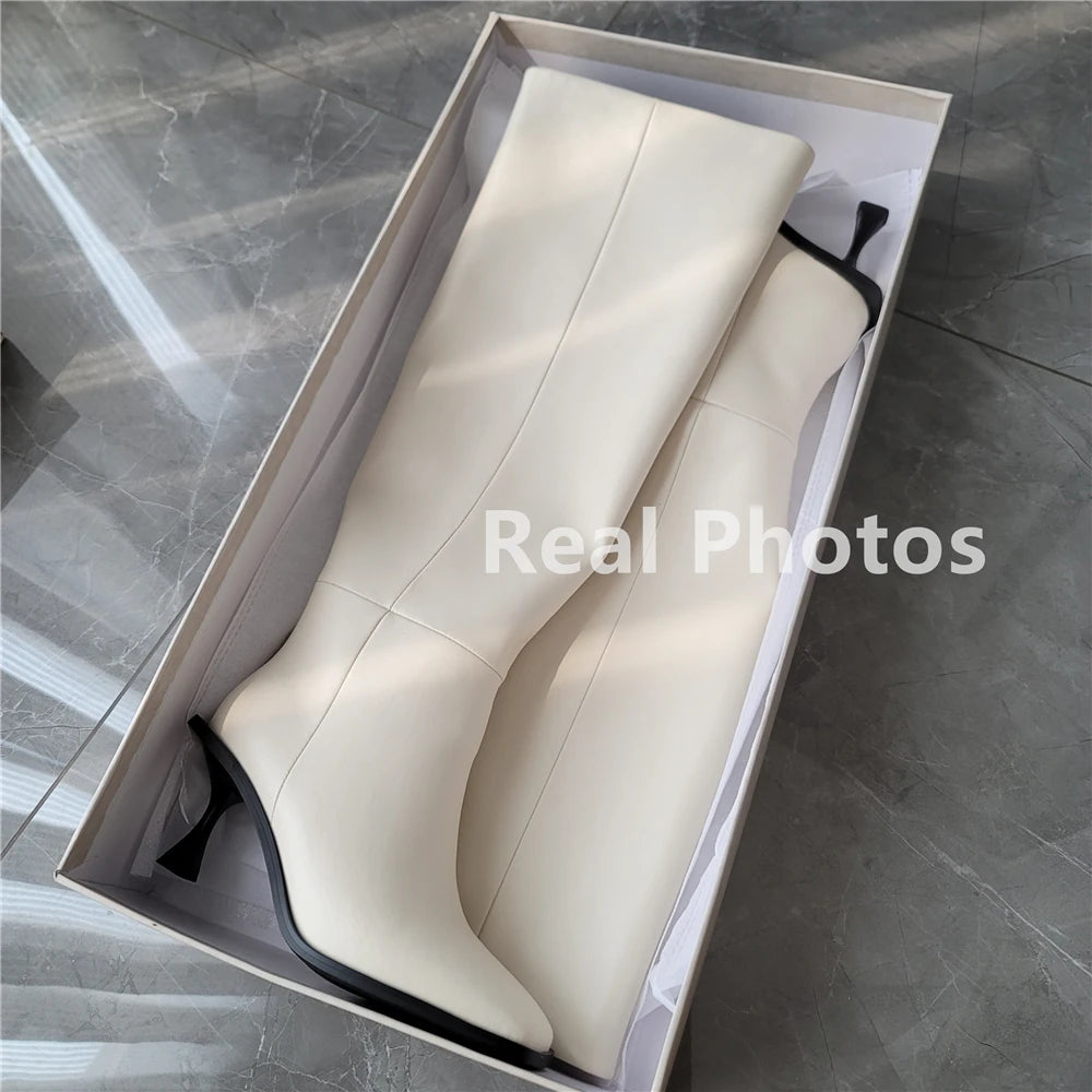 FEDONAS Fashion Women High Heels Genuine Leather Boots Autumn Winter Long Warm Knight Boots Female Shoes Woman