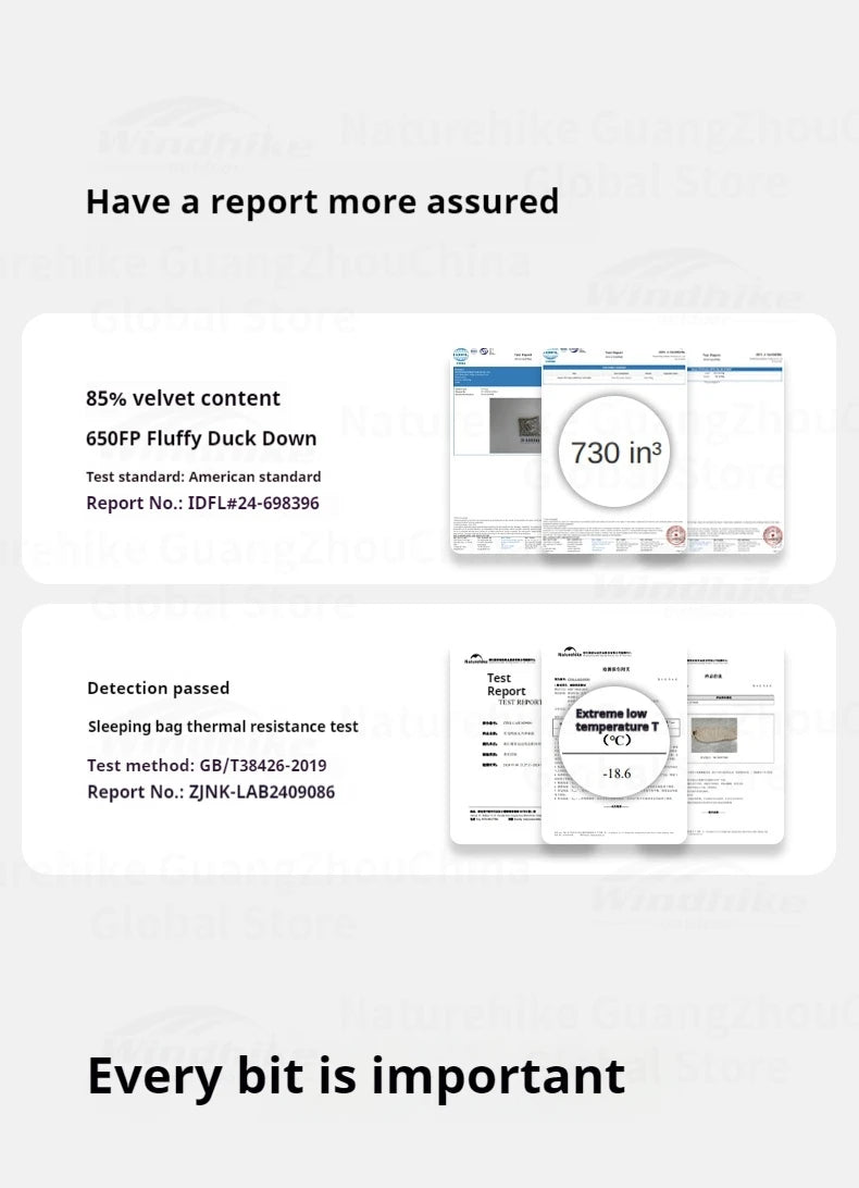 Naturehike Snowbird Mummy Sleeping Bag 650FP Duck Down -20°C Winter Outdoor Camping Warm Ultralight Thickened Adult Sleeping Bag