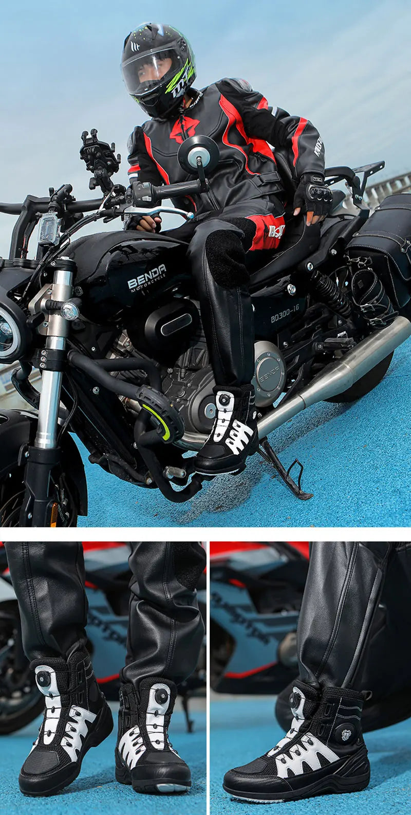 Men Motorcycle Boots New Waterproof Motorbike Riding Shoes Microfiber Breathable Men's Motorcycle Shoes Motos Bike Sport Boot