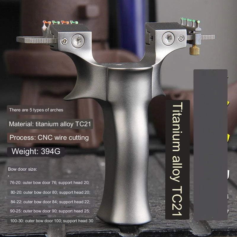 Slingshot Hunting Titanium Alloy TC21 Catapult with Rubber Band Set Professional Outdoor Shooting Games Accessories Adult Toys