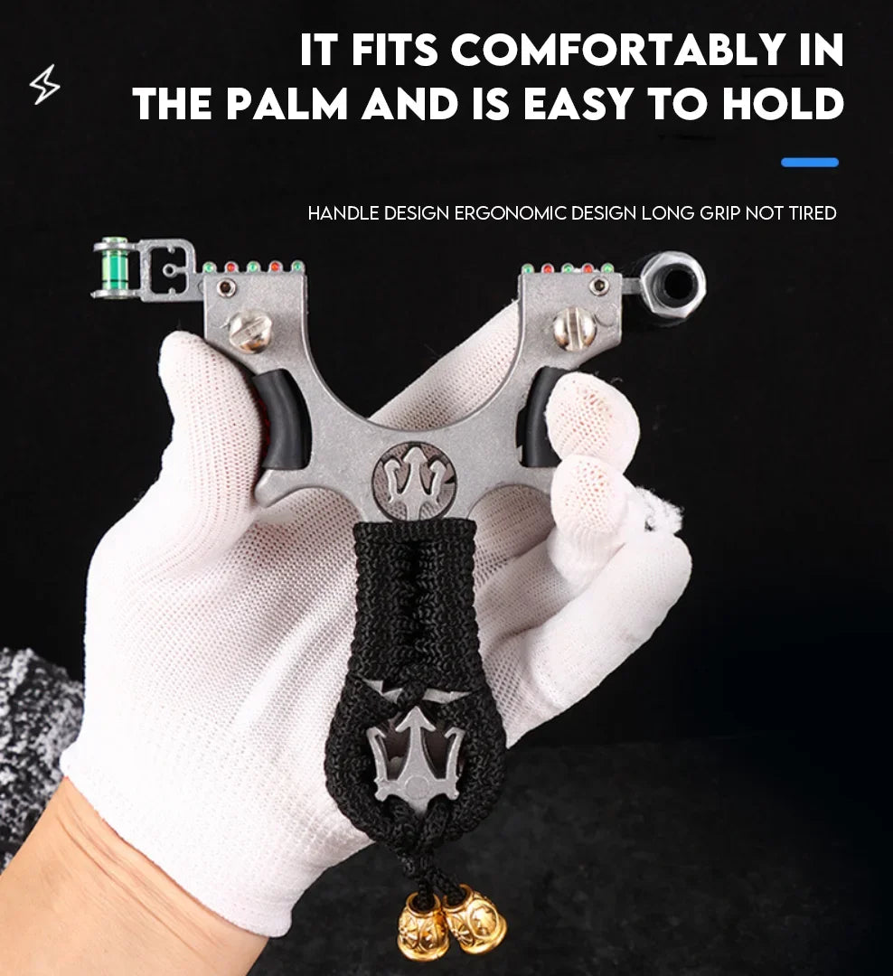 High precision Hunting Laser Alloy Slingshot with Rubber Band Outdoor Sports Hunting Shooting Catapult accessories