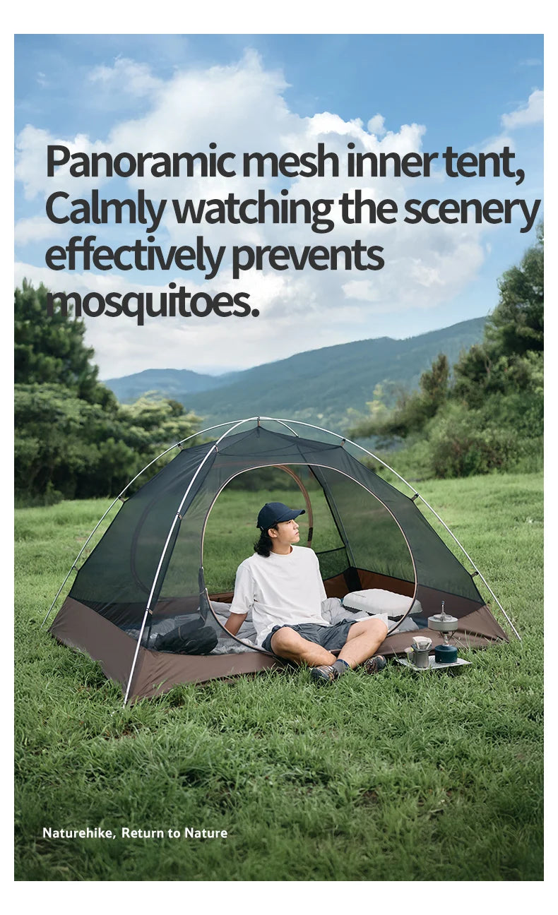 Naturehike YunChuan Outdoor Camping Tent 2/3 Person Waterproof PU2000+ Blackout Tents UV50+ Portable Lightweight Hiking Shelter