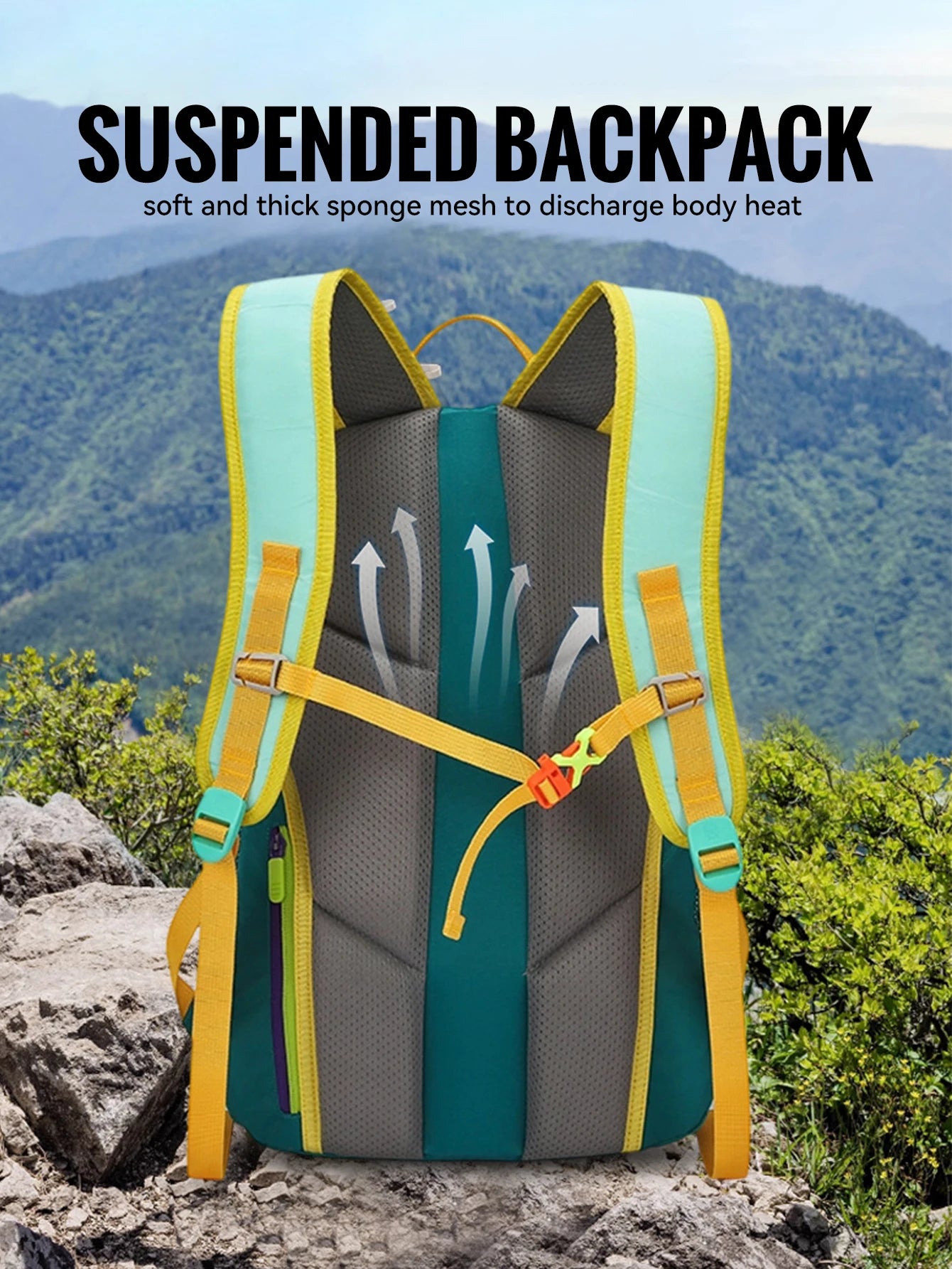 WRELS Backpack Camping Bag Large Capacity Backpack Lightweight Waterproof Mountaineering Bag Breathable Casual Travel Backpack