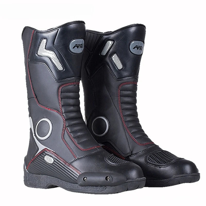 Motorcycle Riding Boots Men Winter High Top Motorcycle Shoes Waterproof, Anti Slip, Anti Fall Racing Professional Road Boots