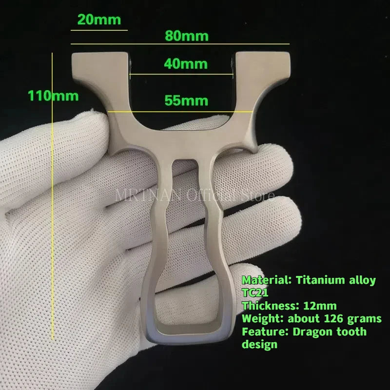 High-quality Titanium Alloy Slingshot with Rubber Band Professional Outdoor Sports Hunting Shooting Catapult Accessories