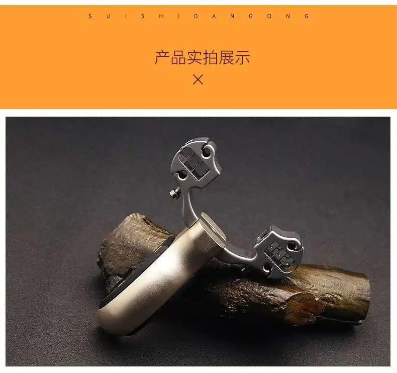 Precision Outdoor Hunting Slingshot Titanium Alloy Adjustable Sight Catapult Round Flat Rubber Band Card Ball Sling Shooting Toy