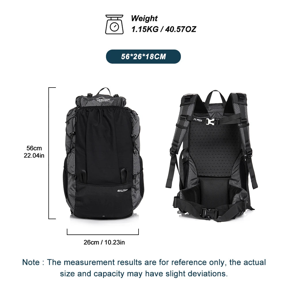 Widesea Camping Backpack 40L Hiking Bag Sports Men's Backpacks Ultralight Waterproof Trekking Travel Essentials Camping Supplies