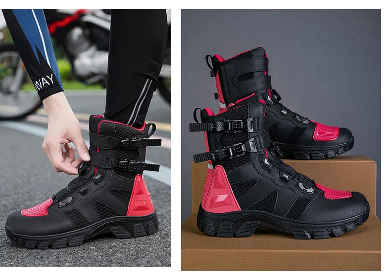 Motorcycle Boots Men's Mid-Calf Motocross Races Protective Boots Outdoor Breathable Non Slip Motos Sports Shoes Botas Moto Hombr