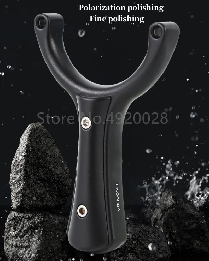 Aviation aluminum Slingshot Flat Rubber Strap Catapult Hunting Slingshot Outdoor Shooting Sports Fishing Accessories Tool