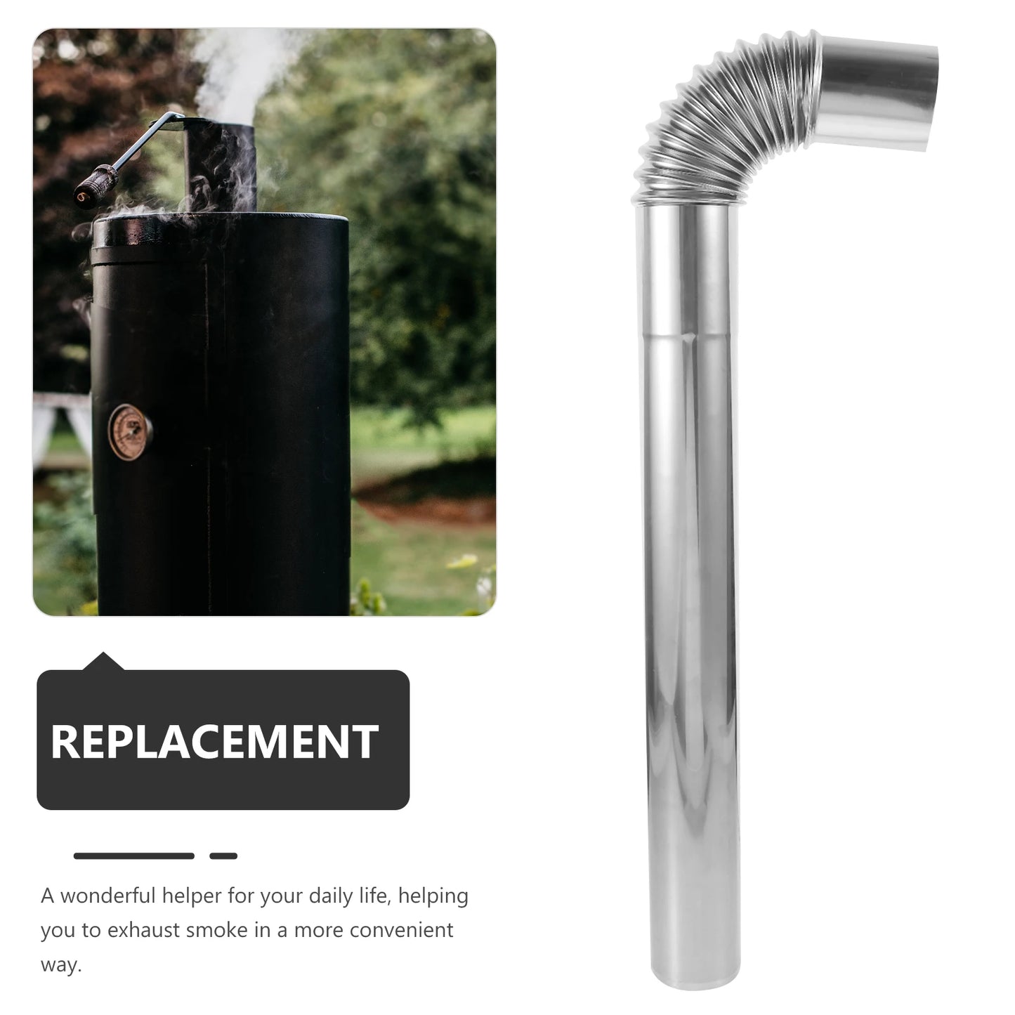 Flexible Stainless Steel Exhaust Pipe Chimney Flue for Stove Vent Hose Outdoor Camping Metal Replacement Parts Kitchen for BBQ