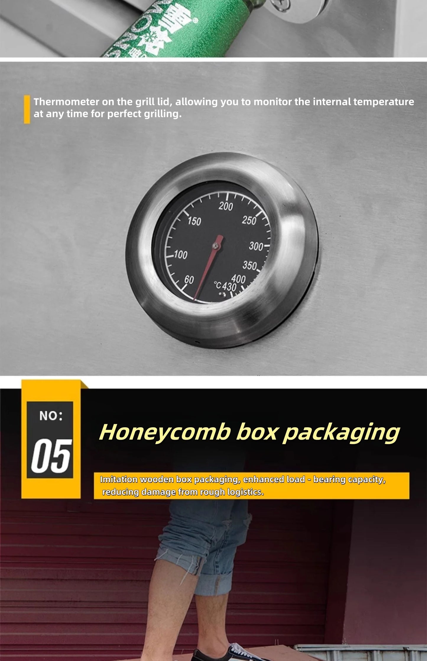 2025 Newest 304 Stainless Steel Built-in Courtyard Grill Gas Charcoal Dual Fuel Smoker BBQ Grill