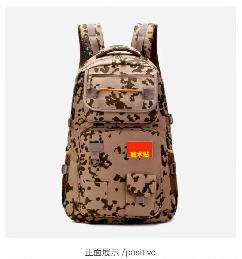 60L Outdoor Hiking Sports Backpack Large Capacity Camping Travel Climbing Bag Camo Military Tactical Rucksack Student Work Pack