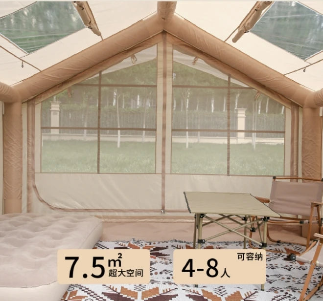 7.5㎡ Large Inflatable Tents with Air Column Set for Rainproof & Waterproof Outdoor Camping 420D Oxford Fabric Inflatable Marquee