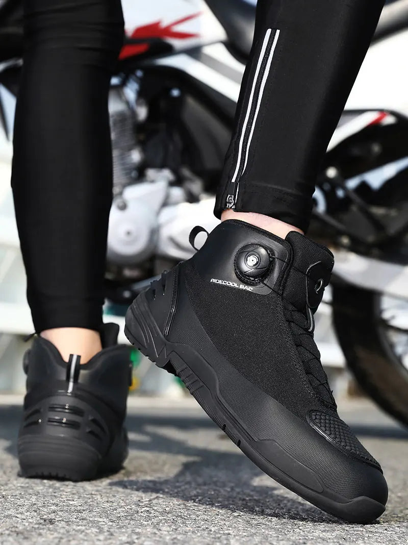Men Motorcycle Boots New Waterproof Breathable Men's Motorcycle Shoes Outdoors Motos Cycling Motocross Non-slip Ankle Boot