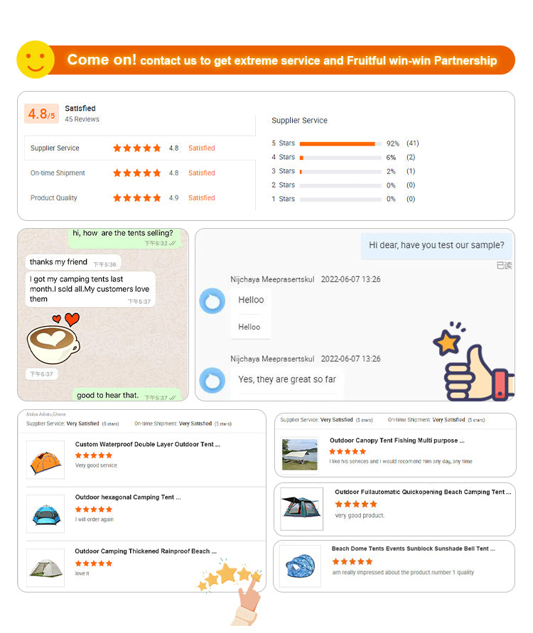 Cotton Picnic Tent for 4 Person, Outdoor Camping, TC, One Bedroom, Luxury, Foldable, Custom Tent, Oxford, Spring