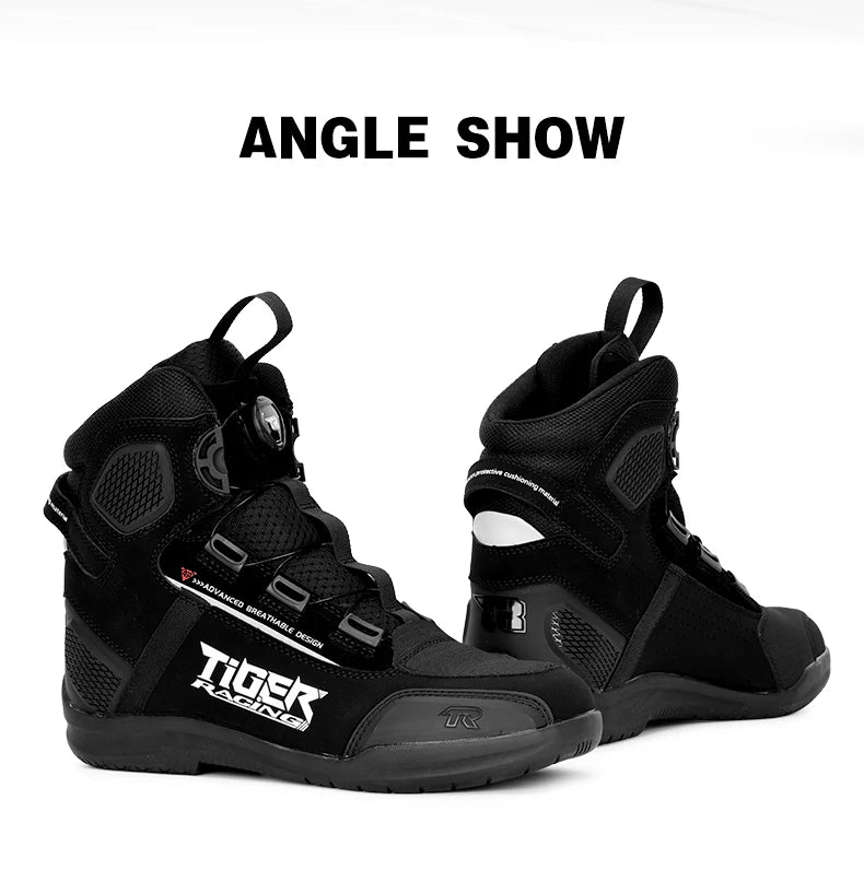 TR Motorcycle Shoes Men Motorcycle Boots Breathable Riding Boots Four Seasons Women Waterproof Moto Racing Shoes Cross-country