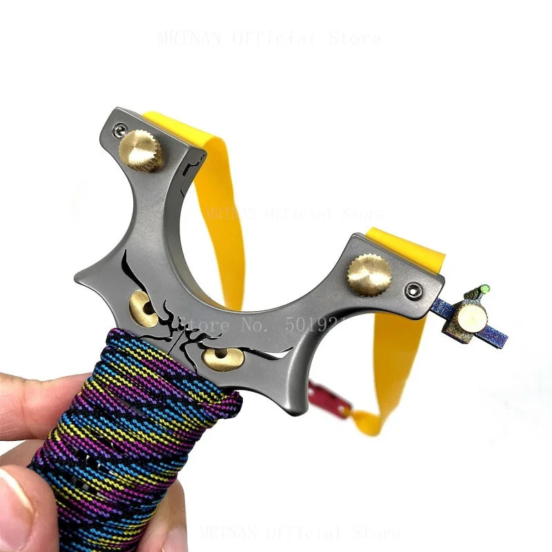 High-precision Outdoor Titanium Alloy Slingshot with Rubber Band Profession for Outdoor Hunting Shooting Catapult