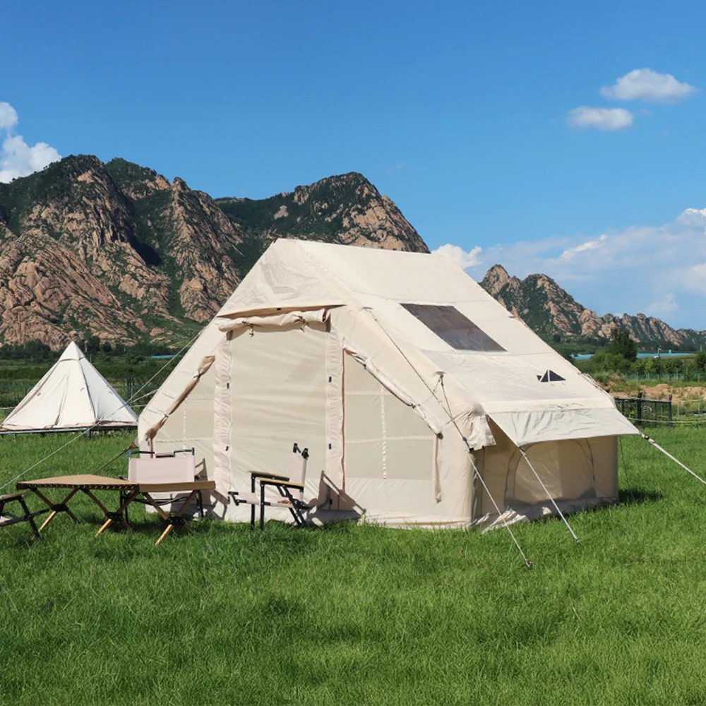 Waterproof Oxford Fabric Portable Inflatable House Tent for Family Outdoor Camping Quick Set-Up Air Tent