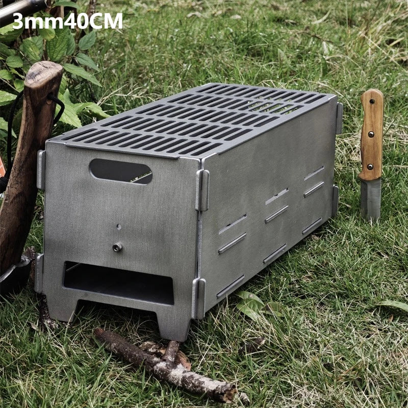 Titanium Alloy Portable Barbecue Grill Rack Outdoor Family Charcoal Stove Furnace Frame Camping Lightweight Camp Equipment