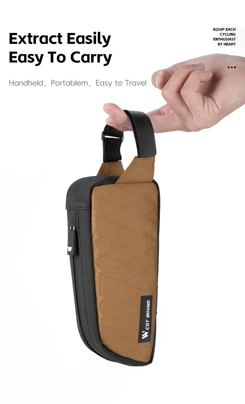 WEST BIKING Bicycle Top Tube Bag 1L Portable Cycling Front Frame Triangle Bag Lightweight Bike Bag MTB Road Bike Accessories