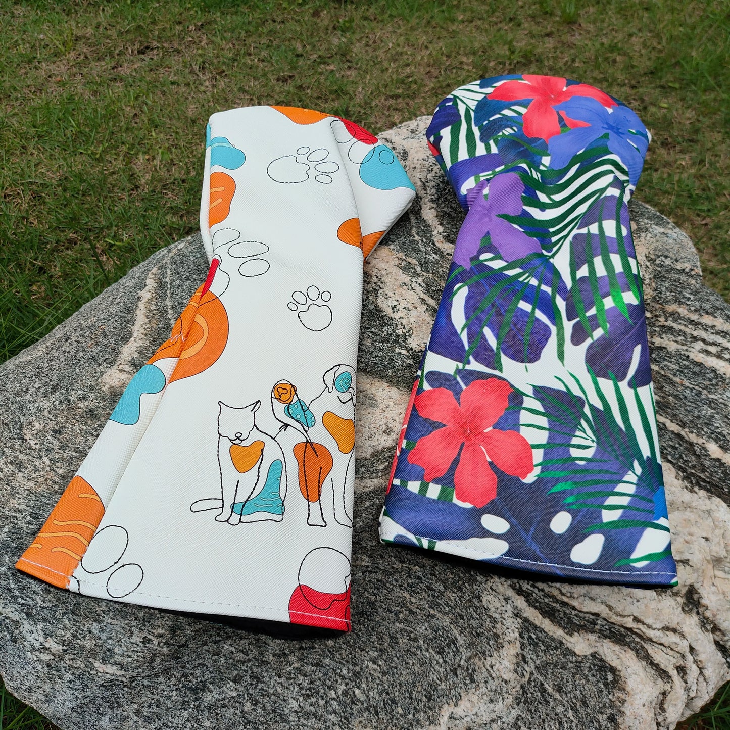 Golf Headcovers 1 Driver Covers Polyester Golf Club Head Cover Waterproof Black Velvet Lining Printing Accessories Soft Durable