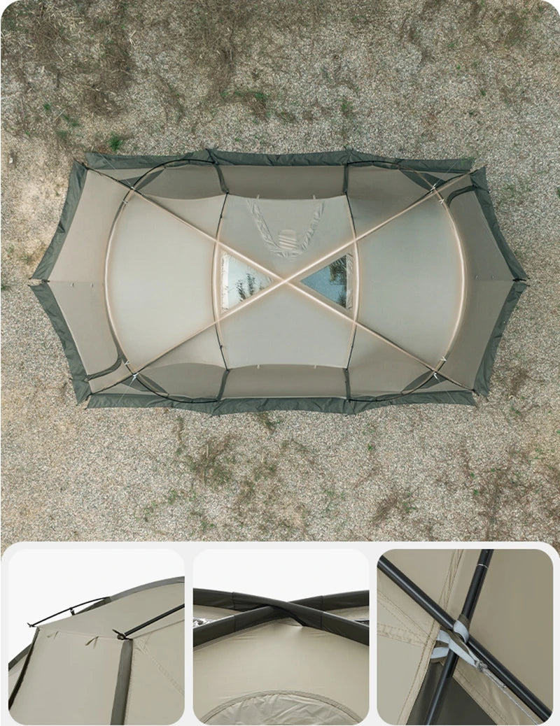 Naturehike Shandi 2.0 Tunnel Dome Tent for 4 Person Family Outdoor Camping Double Layers Waterproof 30D polyester Hiking Tents