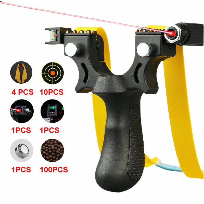 Laser Assisted Aiming rubber bands shooting catapult  slingshot Outdoor hunting sling shot Toy fast pressure shooting acessories