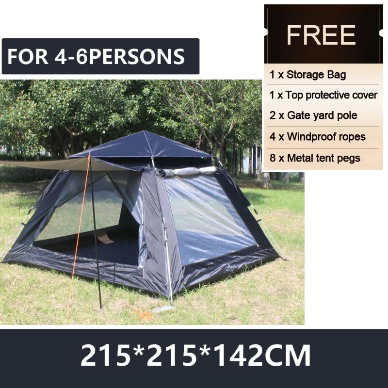 Goture Portable Outdoor Camping Tent 2-6 People Folding Automatic Tent Beach Fishing Family Travel  Park Anti-UV Shade