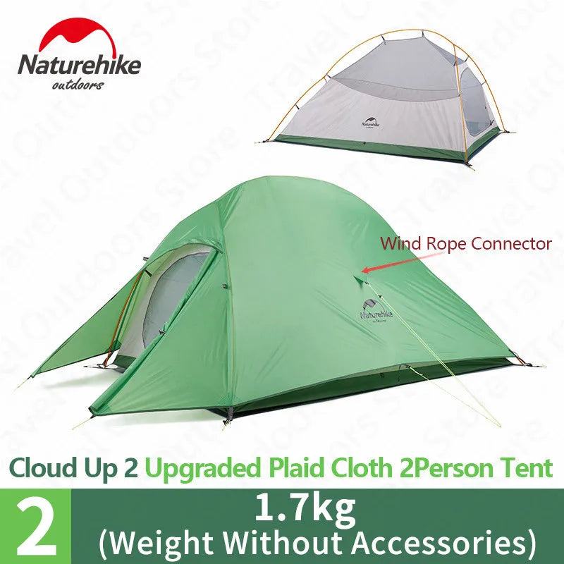Naturehike Cloud Up 1 2 3 Tent Outdoor Camping Waterproof Tent ProfssIonal Glamping Hiking Backpacking Shelter Tent Portable