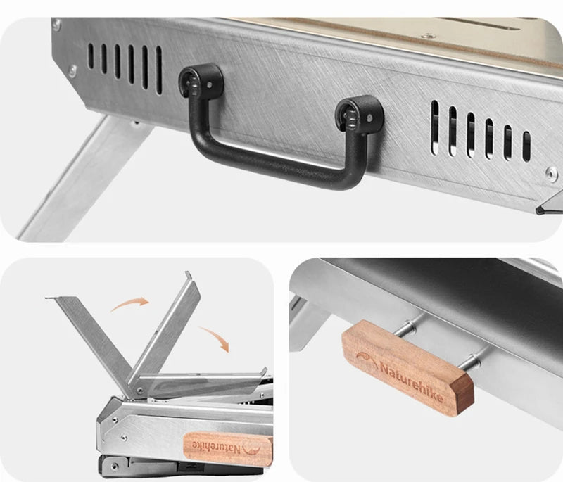 Naturehike Portable Camping Tent Stove glass-ceramic Outdoor Fire Wood Heaters Quick Assemble Backpacking Hiking Burned Stove