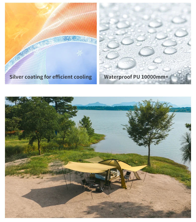 Naturehike Outdoor 4-6 Person Camping Dune 10.9 Tent One Bedroom One Living Room Hiking Tent 75D Nylon Camping Tents Canopy