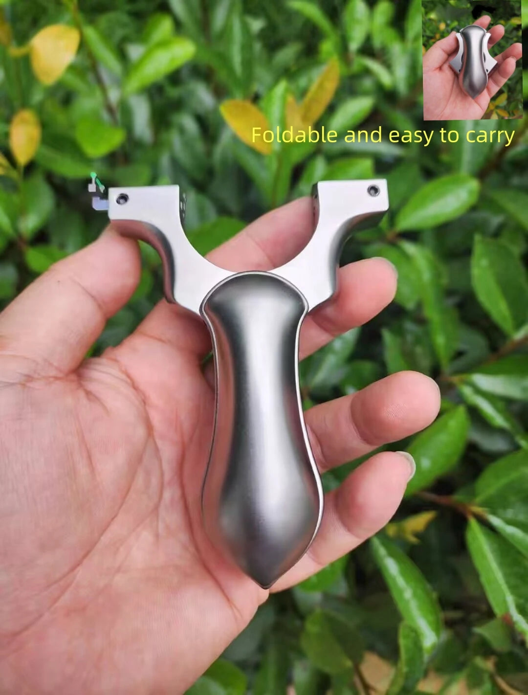 High Quality Titanium Alloy Slingshot Folding Bow Flat Rubber Band Catapult Outdoor Hunting Competition Practice Shoot Hunting