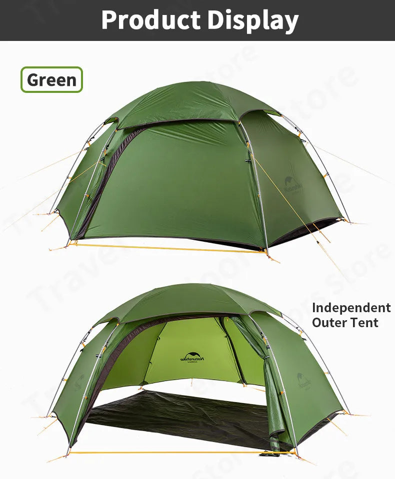 Naturehike 15D Cloud Peak Camping Tent Outdoor Camping Ultralight 2 Persons 15D Silicone 4 Seasons Hiking Tent With Free Mat