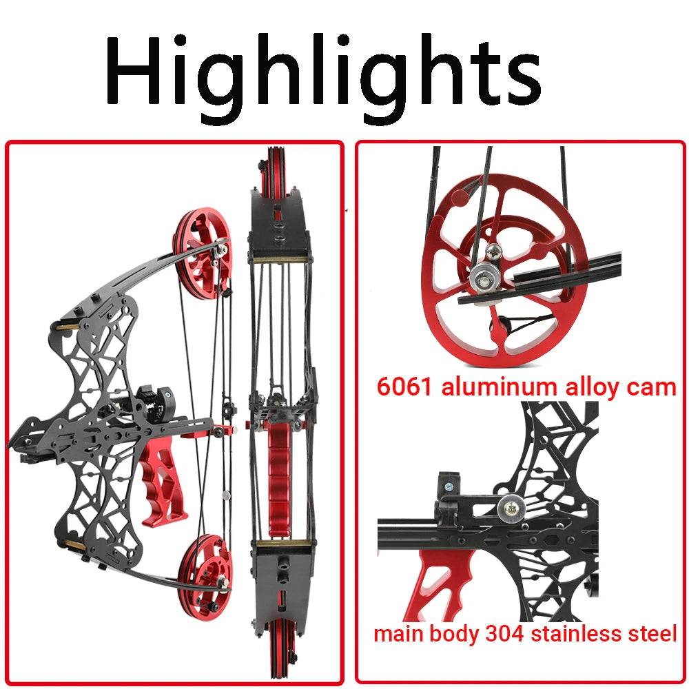 35 Lbs Compound Bow Dual Purpose 6061 Aluminium Wheels Grip Let Off 80% Shooting Arrows Steel Archery Hunting Target Bow