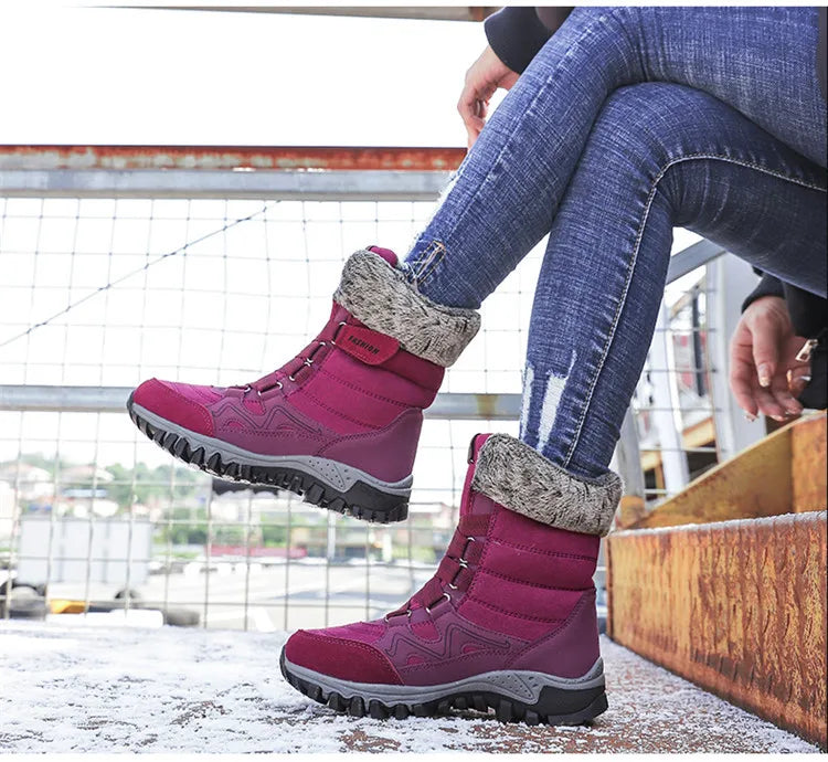 Women's Snow Boots Winter Plush Warm Platform Women's Ankle Boots Wear-resistant Waterproof Non-slip Lady Snow Boots for Womens